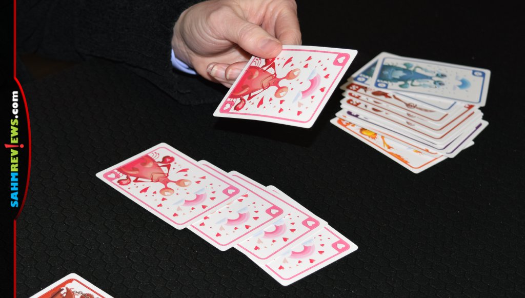 Mantis Card Game - scoring a stack of pink cards